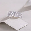 1.8 Carat Moissanite Sterling Silver Pave Triple Row Ring Amaya