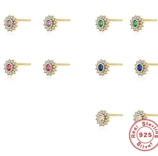 18K Yellow Gold Plated Surgical Stainless Steel Stud Earrings