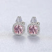 Cushion Cut Sterling Silver Pink Morganite Bridal Jewelry Set Amy