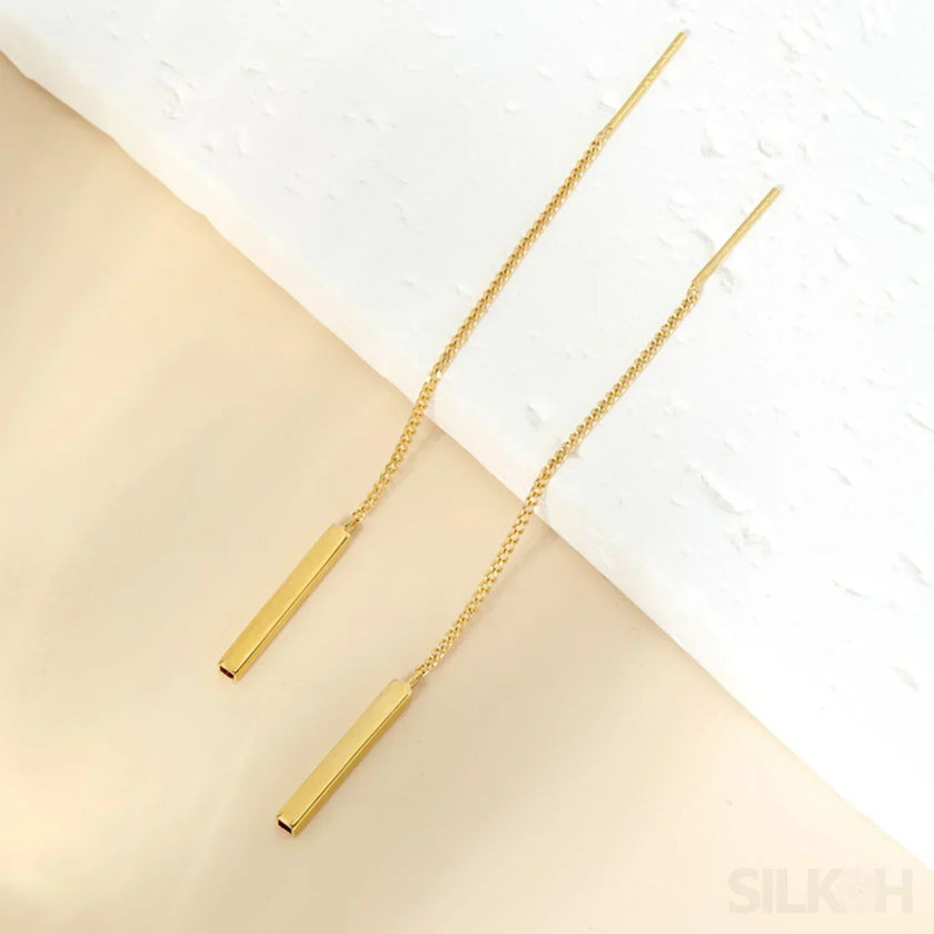 Gold Plated Sterling Silver Tassel Long Earrings Audrey