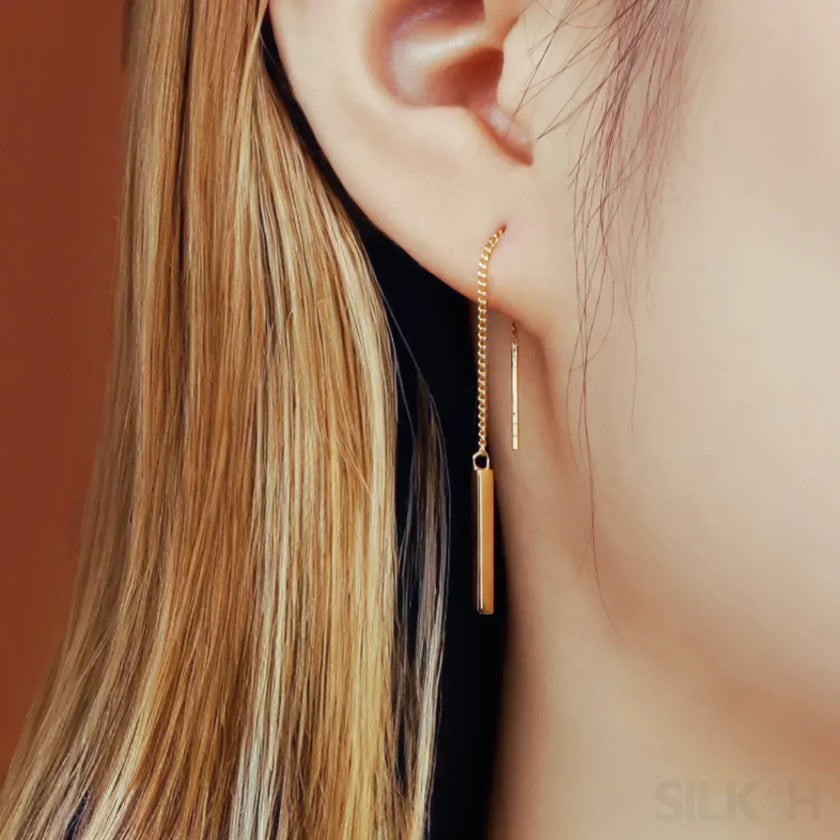 Gold Plated Sterling Silver Tassel Long Earrings Audrey