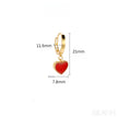 Heart Shaped Sterling Silver Retro Hoop Earrings Una