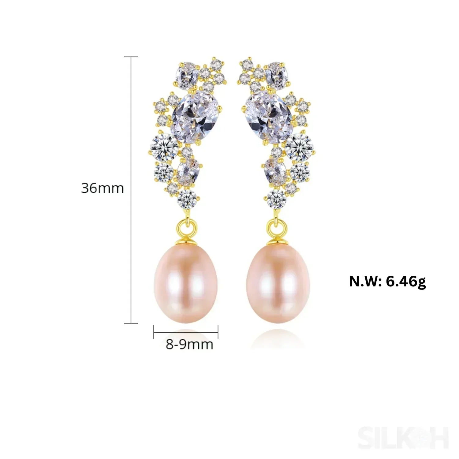 Natural Freshwater Sterling Silver Pearl Stud Earring Adalynn