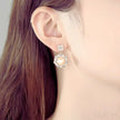 Steamed Bun Sterling Silver Pearl Bead flower Earrings Alaia